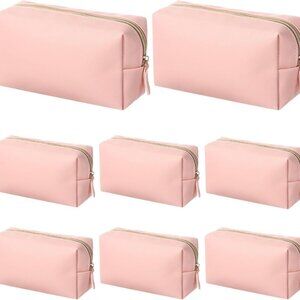 8 Pcs Small Makeup Bags, PU Leather Preppy Bags for Women, Waterproof Cosmetic P